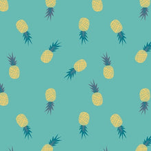 Load image into Gallery viewer, Ananas Aqua Fabric, Sirena Collection by Jessica Swift For Art Gallery Fabrics