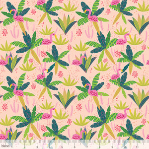 Flamingo Peach, Junglemania Collection, by Mia Charro For Blend Fabrics