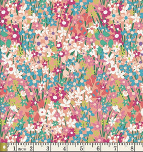 Seaside Garden Coral Fabric | West Palm Collection by Katie Skoog For Art Gallery Fabrics