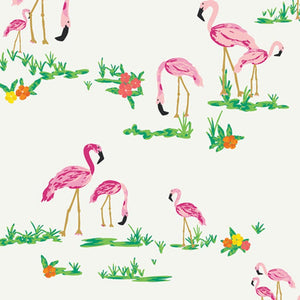 Flamingo Field Pearl Fabric | West Palm Collection by Katie Skoog For Art Gallery Fabrics