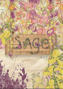 Saguaro Crest Sun Fabric, Sage Collection by Bari J. For Art Gallery Fabrics