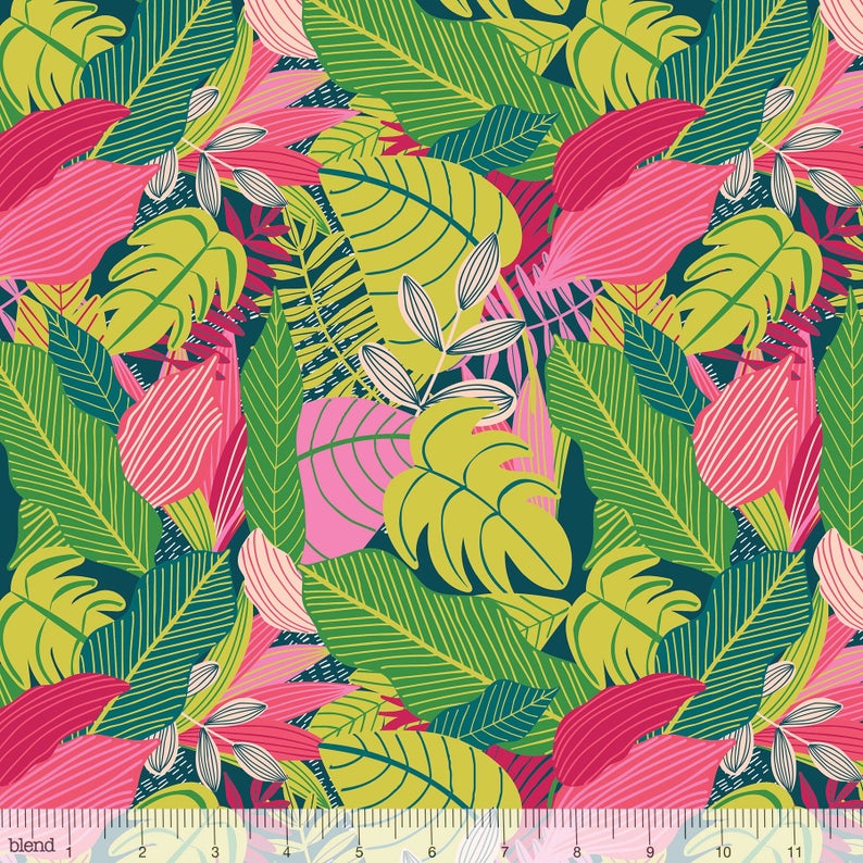 Jungle Pink Fabric Yard, Junglemania Collection by Mia Charro For Blend Fabrics