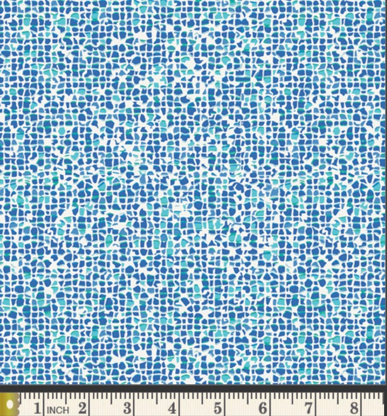 Plash Mosaic Azure Fabric | West Palm Collection by Katie Skoog For Art Gallery Fabrics