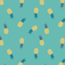 Load image into Gallery viewer, Ananas Aqua Fabric, Sirena Collection by Jessica Swift For Art Gallery Fabrics

