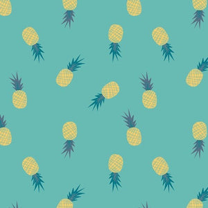 Ananas Aqua Fabric, Sirena Collection by Jessica Swift For Art Gallery Fabrics